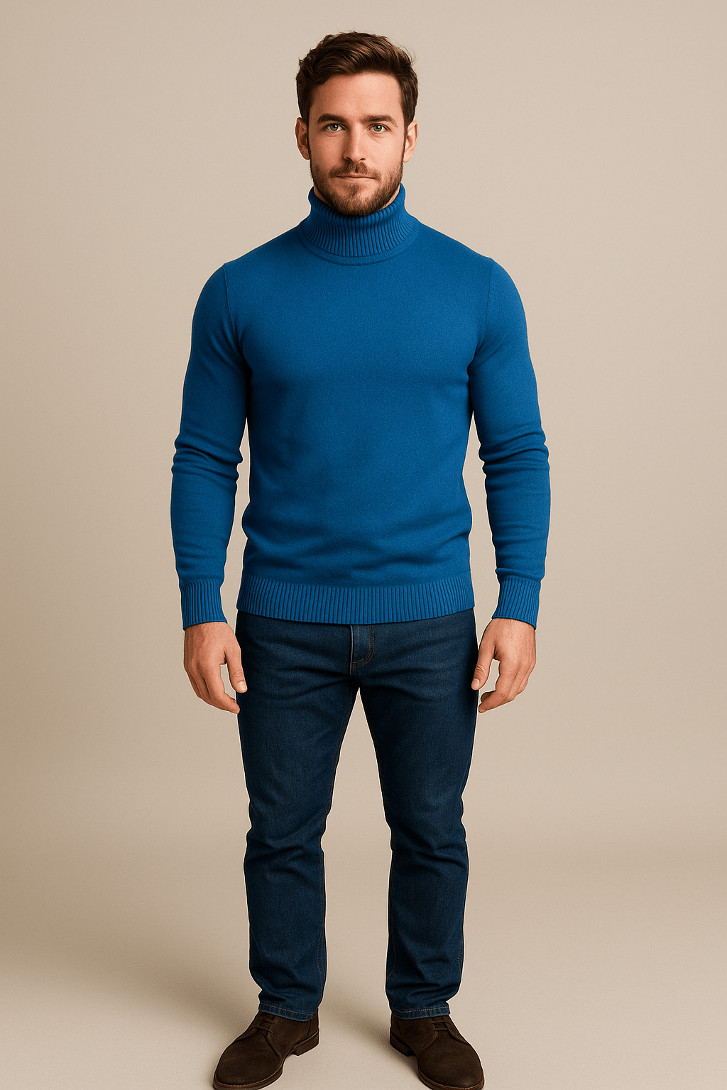 Men’s Slim Fit Turtleneck Sweater – Classic Knit Pullover