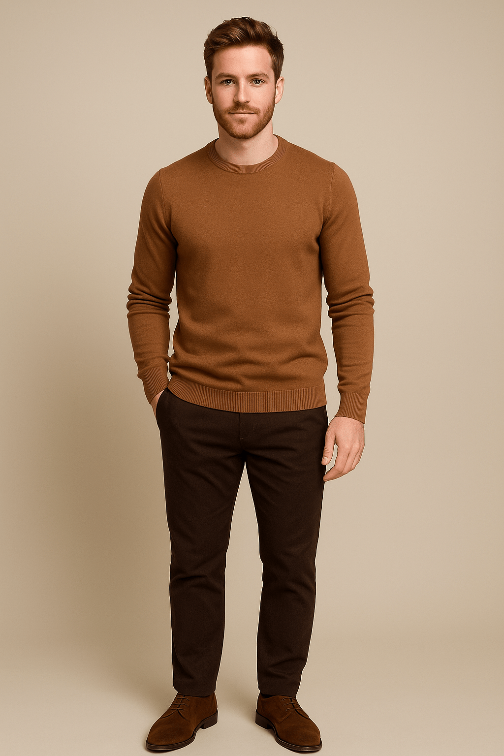 Men’s Crew Neck Sweater – Regular Fit Knitted Pullover