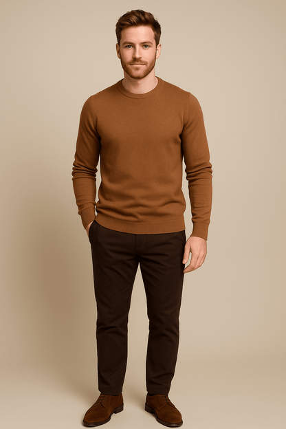 Men’s Crew Neck Sweater – Regular Fit Knitted Pullover