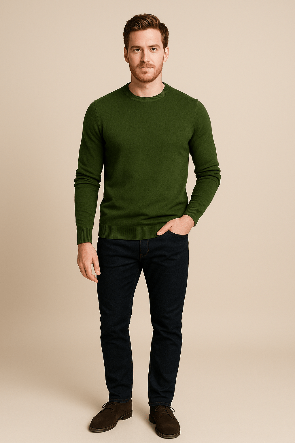 Men’s Crew Neck Sweater – Regular Fit Knitted Pullover