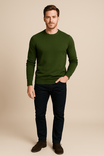 Men’s Crew Neck Sweater – Regular Fit Knitted Pullover