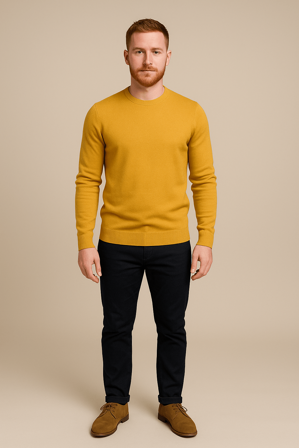 Men’s Crew Neck Sweater – Regular Fit Knitted Pullover