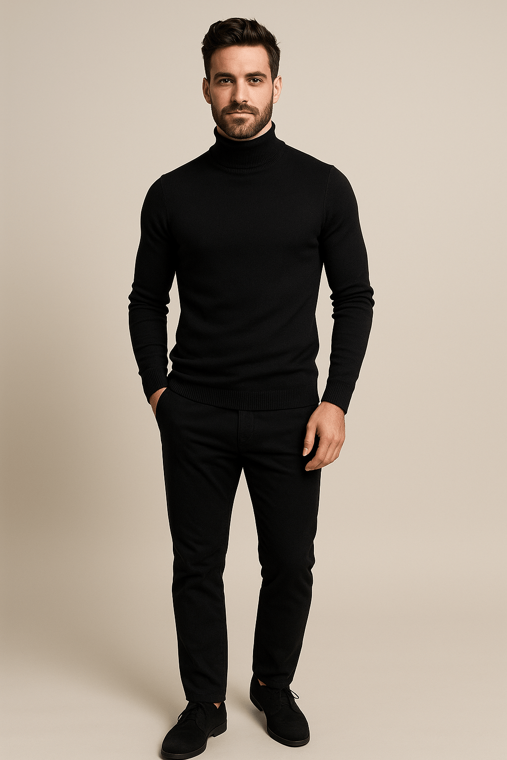Men’s Slim Fit Turtleneck Sweater – Classic Knit Pullover