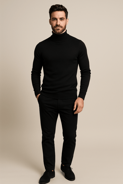 Men’s Slim Fit Turtleneck Sweater – Classic Knit Pullover