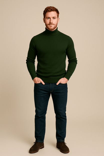 Men’s Slim Fit Turtleneck Sweater – Classic Knit Pullover