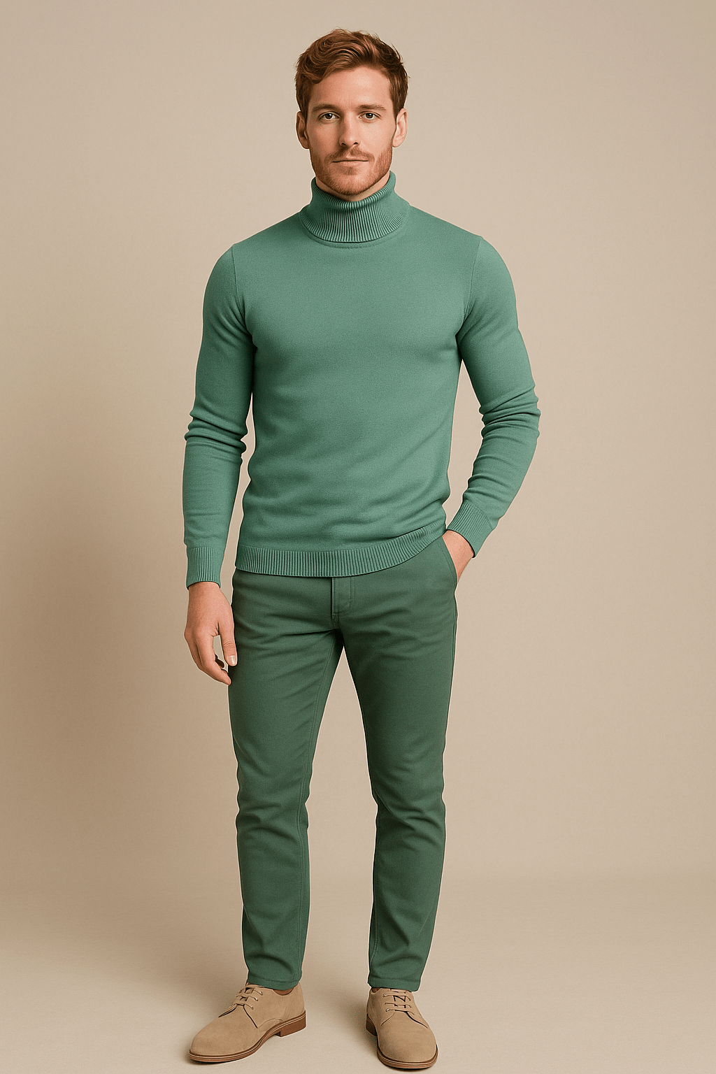 Men’s Slim Fit Turtleneck Sweater – Classic Knit Pullover