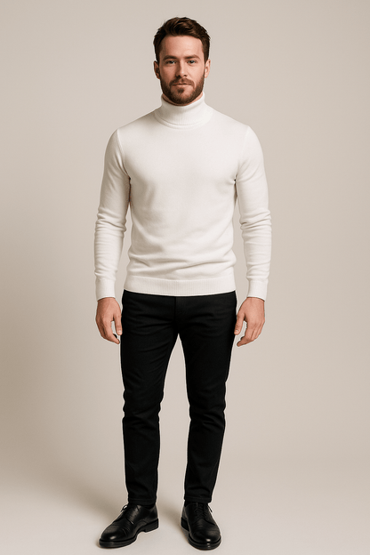 Men’s Slim Fit Turtleneck Sweater – Classic Knit Pullover