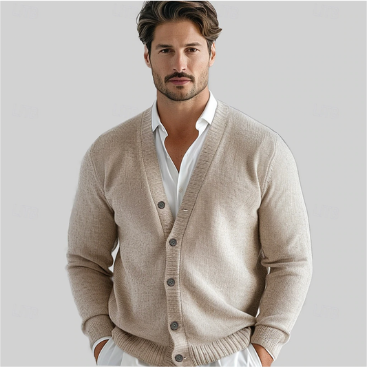 Men’s Button-Up Cardigan with Classic V-Neck – Comfortable Fit